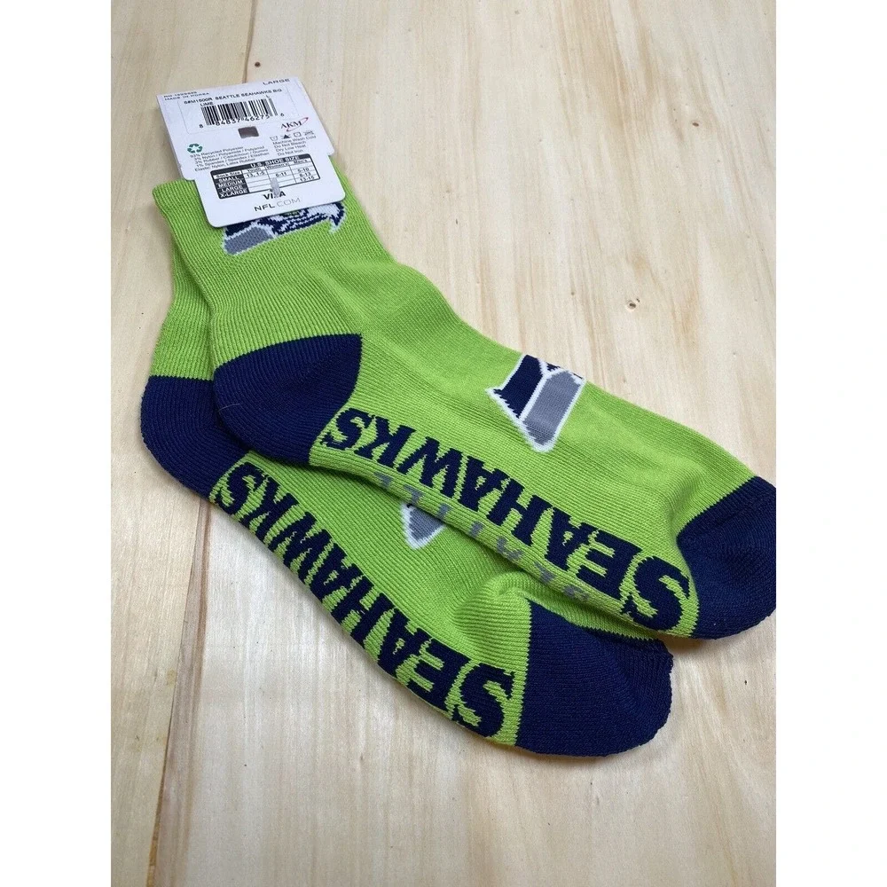 NFL‎ Football Seattle Seahawks Team Color Socks Size Large Licensed NWT
